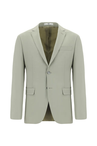  Yağ Yeşili-Olive 4 Drop Relaxed Fit Rahat Kesim Yünlü Takım Elbise