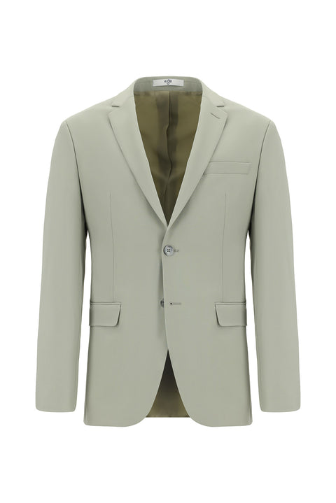 Yağ Yeşili-Olive 4 Drop Relaxed Fit Rahat Kesim Yünlü Takım Elbise