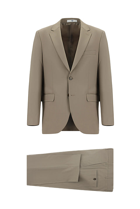 Light Mink 4 Drop Relaxed Fit Wool Suit