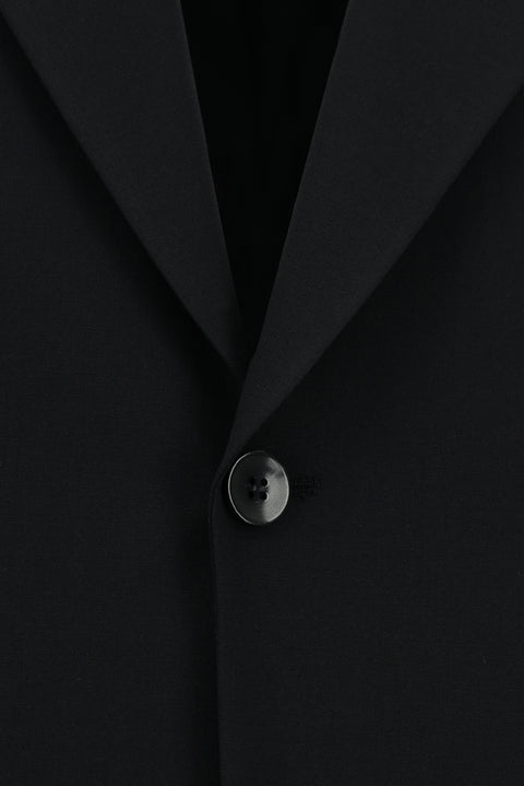 Black 4-Drop Relaxed Fit Wool Suit