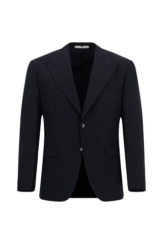  Koyu Lacivert 4 Drop Relaxed Fit Rahat Kesim Yünlü Takım Elbise