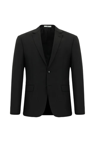  Siyah 6 Drop Regular Fit Standart Kesim Mono Yaka Yünlü Takım Elbise