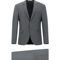 Light Gray 6-Drop Regular Fit Standard Cut Mono-Neck Wool Suit