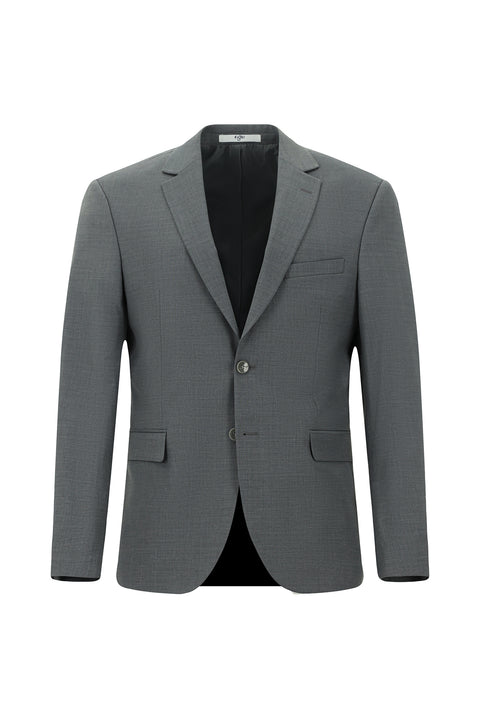 Light Gray 6-Drop Regular Fit Standard Cut Mono-Neck Wool Suit