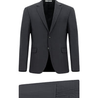 Medium Gray 7 Drop Super Slim Fit Extra Narrow Cut Mono-Neck Wool Suit