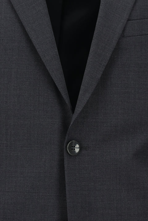 Medium Gray 6 Drop Regular Fit Standard Cut Mono-Neck Wool Suit
