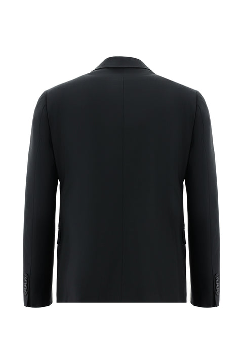 Black 6-Drop Regular Fit Standard Cut Wool Suit