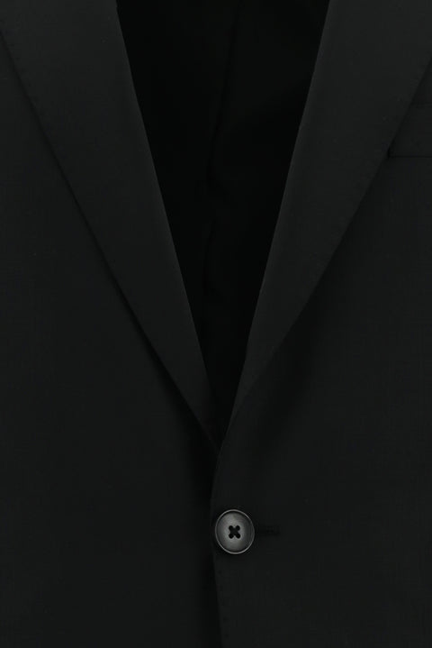 Black 6-Drop Regular Fit Standard Cut Wool Suit