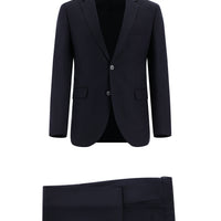Dark Navy 7 Drop Slim Fit Linen Blend Suit