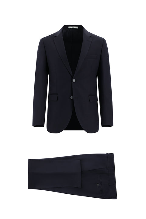 Dark Navy 7 Drop Slim Fit Linen Blend Suit