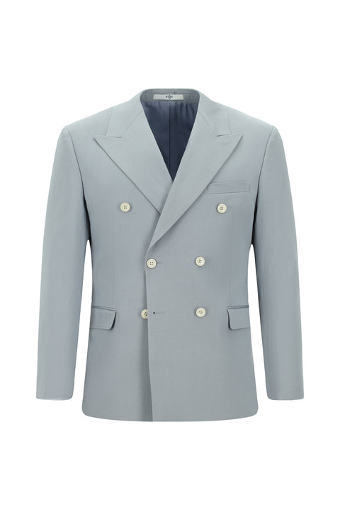 Cloud Grey 6 Drop Regular Fit Standard Cut Cotton Lyocell Double-Breasted Suit