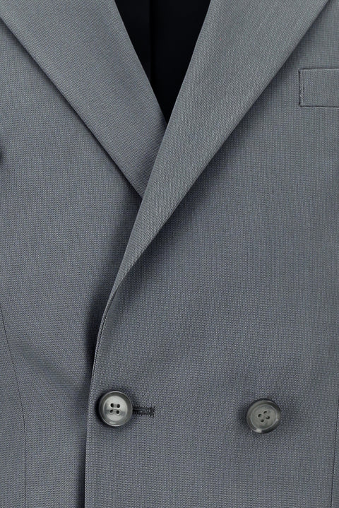 Medium Gray 6 Drop Regular Fit Standard Cut Cotton Lyocell Double-Breasted Suit