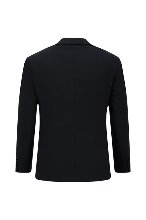 Black and Navy Blue 7 Drop Super Slim Fit Extra Narrow Cut Cotton Lyocell Double-Breasted Suit