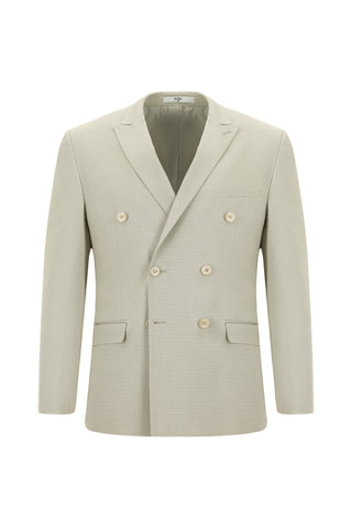  Orta Bej 7 Drop Slim Fit Dar Kesim Pamuklu Lyocell Kruvaze Takım Elbise