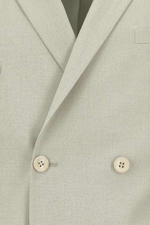 Medium Beige 6 Drop Regular Fit Standard Cut Cotton Lyocell Double-Breasted Suit