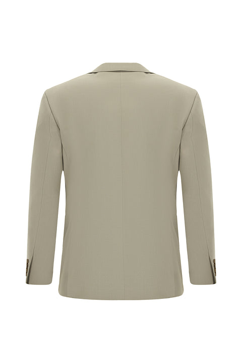 Dark Beige 7 Drop Super Slim Fit Extra Narrow Cut Cotton Lyocell Double-Breasted Suit