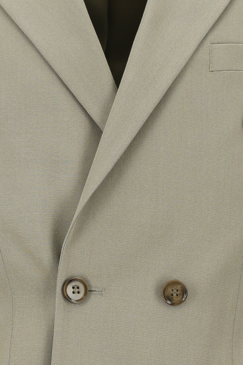Dark Beige 6 Drop Regular Fit Standard Cut Cotton Lyocell Double-Breasted Suit