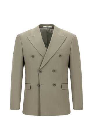  Açık Haki 7 Drop Slim Fit Dar Kesim Pamuklu Lyocell Kruvaze Takım Elbise