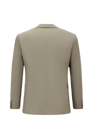  Açık Haki 7 Drop Slim Fit Dar Kesim Pamuklu Lyocell Kruvaze Takım Elbise