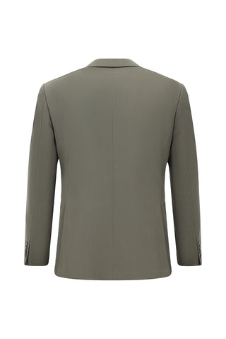  Koyu Haki 7 Drop Slim Fit Dar Kesim Pamuklu Lyocell Kruvaze Takım Elbise