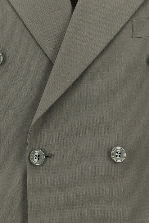 Dark Khaki 7 Drop Slim Fit Narrow Cut Cotton Lyocell Double-Breasted Suit