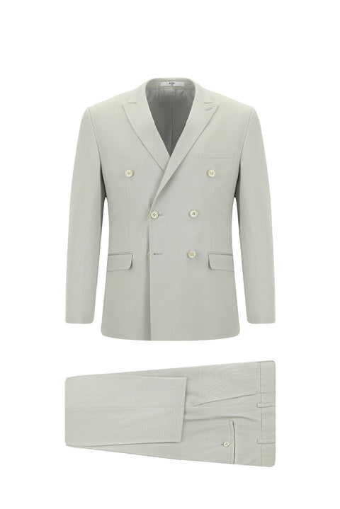 Stone 6 Drop Regular Fit Standard Cut Cotton Lyocell Double-Breasted Suit