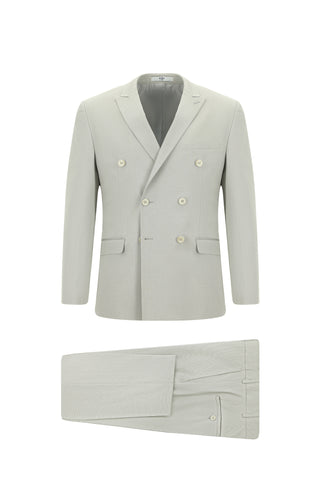  Taş 7 Drop Super Slim Fit Eksra Dar Kesim Pamuklu Lyocell Kruvaze Takım Elbise