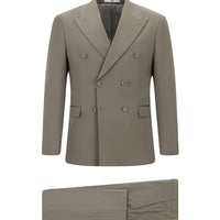 Dark Mink 6 Drop Regular Fit Standard Cut Cotton Lyocell Double-Breasted Suit
