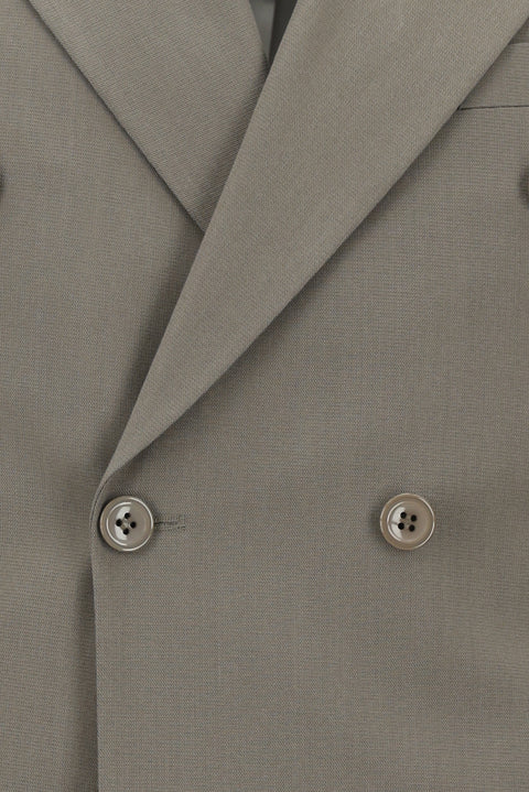 Dark Mink 7 Drop Super Slim Fit Extra Narrow Cut Cotton Lyocell Double-Breasted Suit