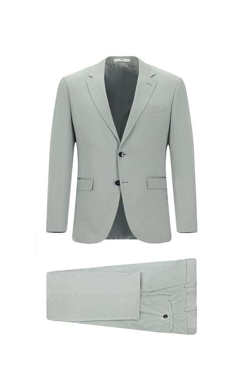 Light Grey 4 Drop Relaxed Fit Cotton Lyocell Suit