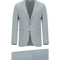 Orta Gri 7 Drop Slim Fit Dar Kesim Pamuklu Lyocell Takım Elbise