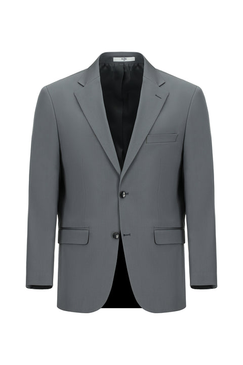 Medium Gray 4-Drop Relaxed Fit Cotton Lyocell Suit