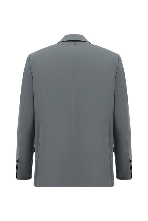 Medium Gray 4-Drop Relaxed Fit Cotton Lyocell Suit