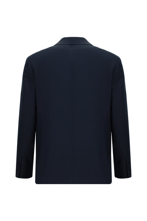 Dark Navy 4-Drop Relaxed Fit Cotton Lyocell Suit