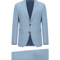 Light Blue 4 Drop Relaxed Fit Cotton Lyocell Suit