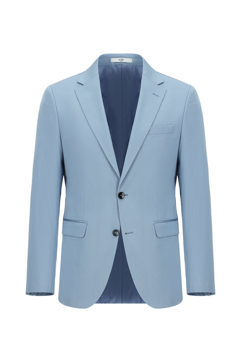 Light Blue 4 Drop Relaxed Fit Cotton Lyocell Suit