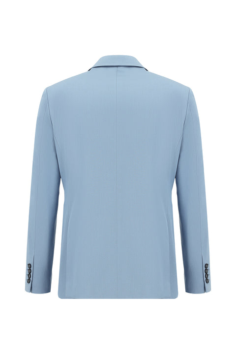 Light Blue 4 Drop Relaxed Fit Cotton Lyocell Suit