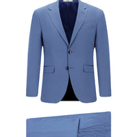 Dark Blue 4 Drop Relaxed Fit Cotton Lyocell Suit