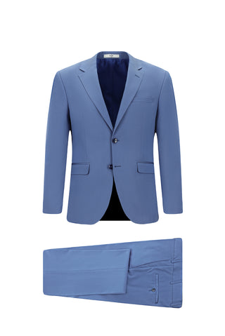  Koyu Mavi  7 Drop Slim Fit Dar Kesim Pamuklu Lyocell Takım Elbise