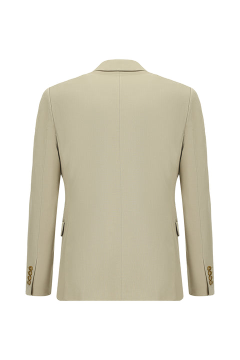 Medium Beige 4-Drop Relaxed Fit Cotton Lyocell Suit