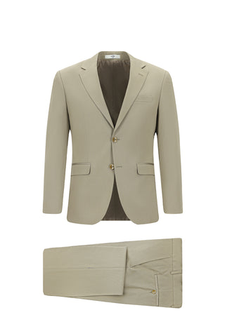  Koyu Bej 7 Drop Slim Fit Dar Kesim Pamuklu Lyocell Takım Elbise