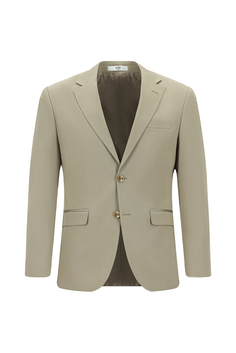 Dark Beige 7 Drop Slim Fit Narrow Cut Cotton Lyocell Suit