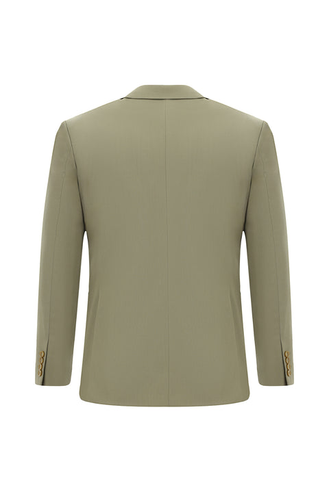 Açık Haki 7 Drop Slim Fit Dar Kesim Pamuklu Lyocell Takım Elbise