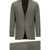 Dark Khaki 7 Drop Slim Fit Narrow Cut Cotton Lyocell Suit