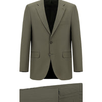 Orta Haki 7 Drop Slim Fit Dar Kesim Takım Elbise