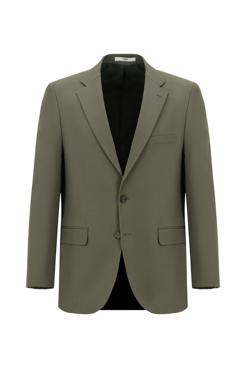 Orta Haki 4 Drop Relaxed Fit Rahat Kesim Takım Elbise