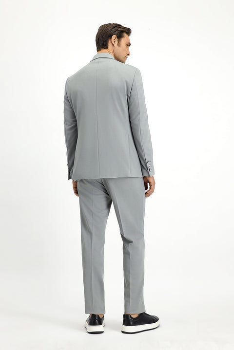 Light Grey 6 Drop Regular Fit Standard Cut Seasonal Double-Breasted Suit