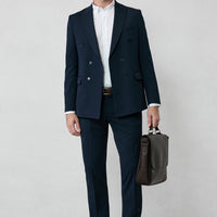 Dark Navy 7 Drop Slim Fit Narrow Cut Seasonal Double-Breasted Suit