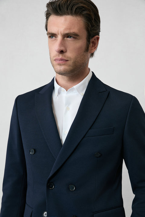 Dark Navy 6 Drop Regular Fit Standard Cut Seasonal Double-Breasted Suit
