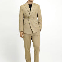 Light Beige 7 Drop Slim Fit Narrow Cut Seasonal Double-Breasted Suit